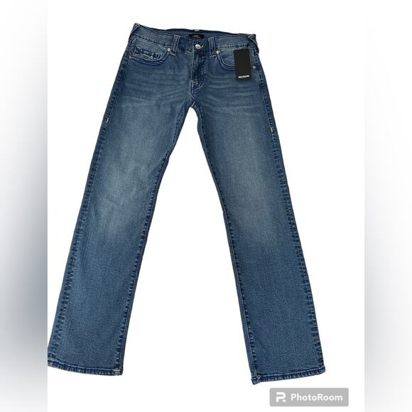 True Religion Men’s Jeans RICKY BIG T NO FLAP COLOR MEDIUM CLOUDBURST SIZE 33